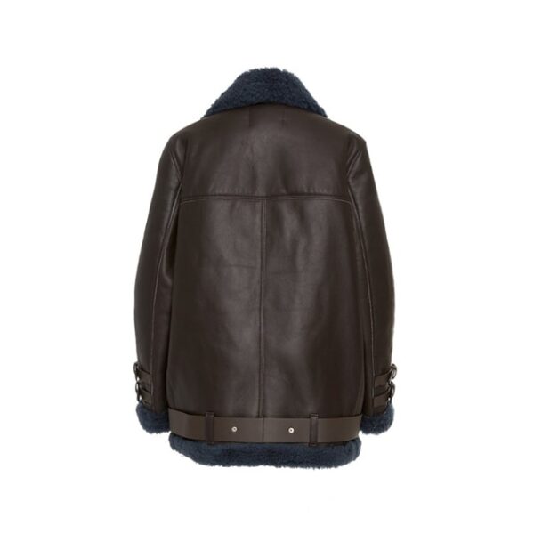 Giacca oversize in pelle e montone Velocite da donna