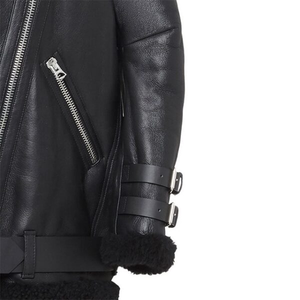 Giacca oversize in pelle e montone Velocite da donna