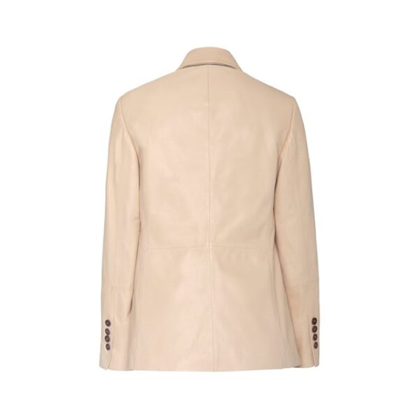Blazer in vera pelle di agnello rosa pastello