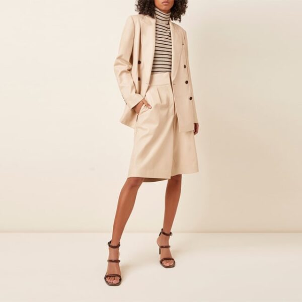 Blazer in vera pelle di agnello rosa pastello