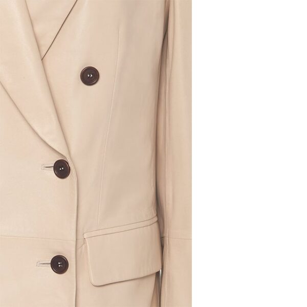 Blazer in vera pelle di agnello rosa pastello