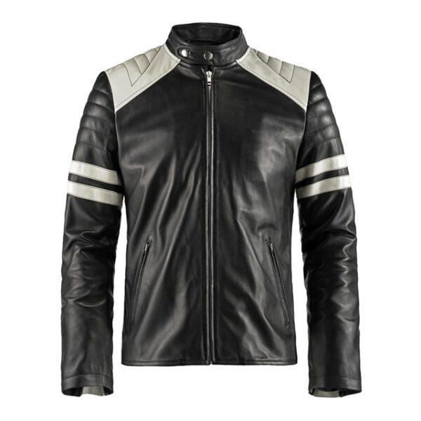 Giacca da motociclista retrò in pelle da uomo Mayhem