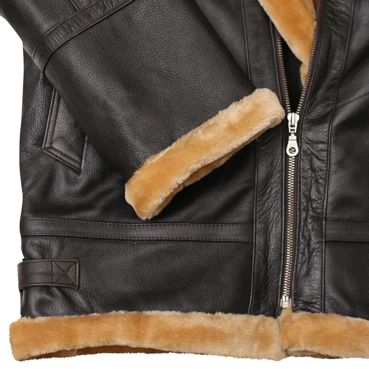 Giacca in pelle di montone marrone Flight Aviator