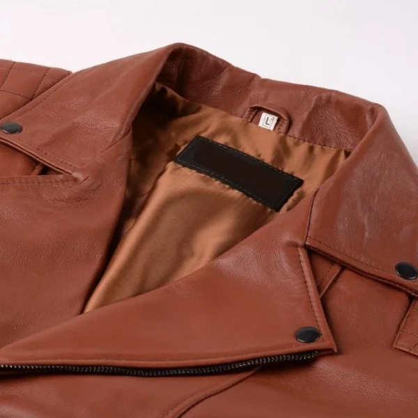 Giacca in pelle di pecora color rame 100% pura