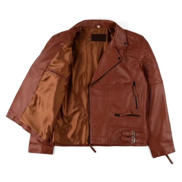 Giacca in pelle di pecora color rame 100% pura