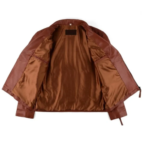 Giacca in pelle di pecora color rame 100% pura