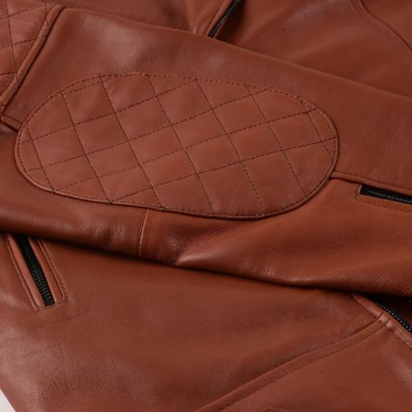 Giacca in pelle di pecora color rame 100% pura