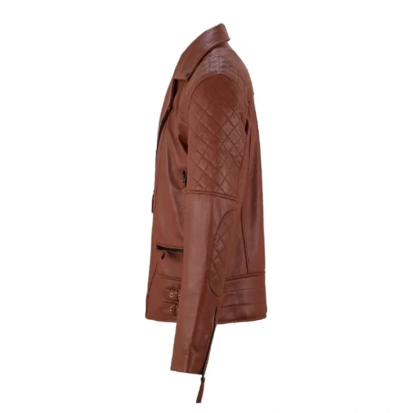 Giacca in pelle di pecora color rame 100% pura
