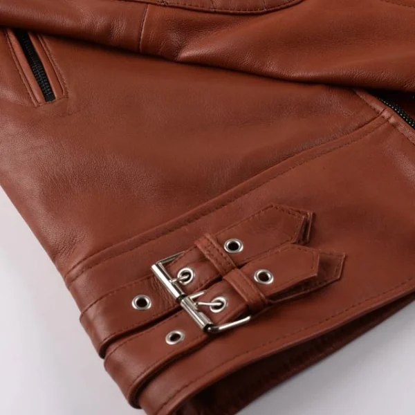 Giacca in pelle di pecora color rame 100% pura
