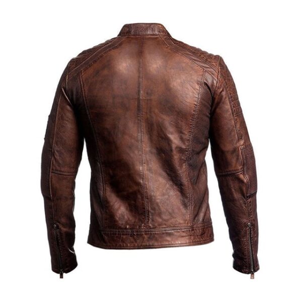 Elegante giacca in pelle da uomo Cafe Racer Mash