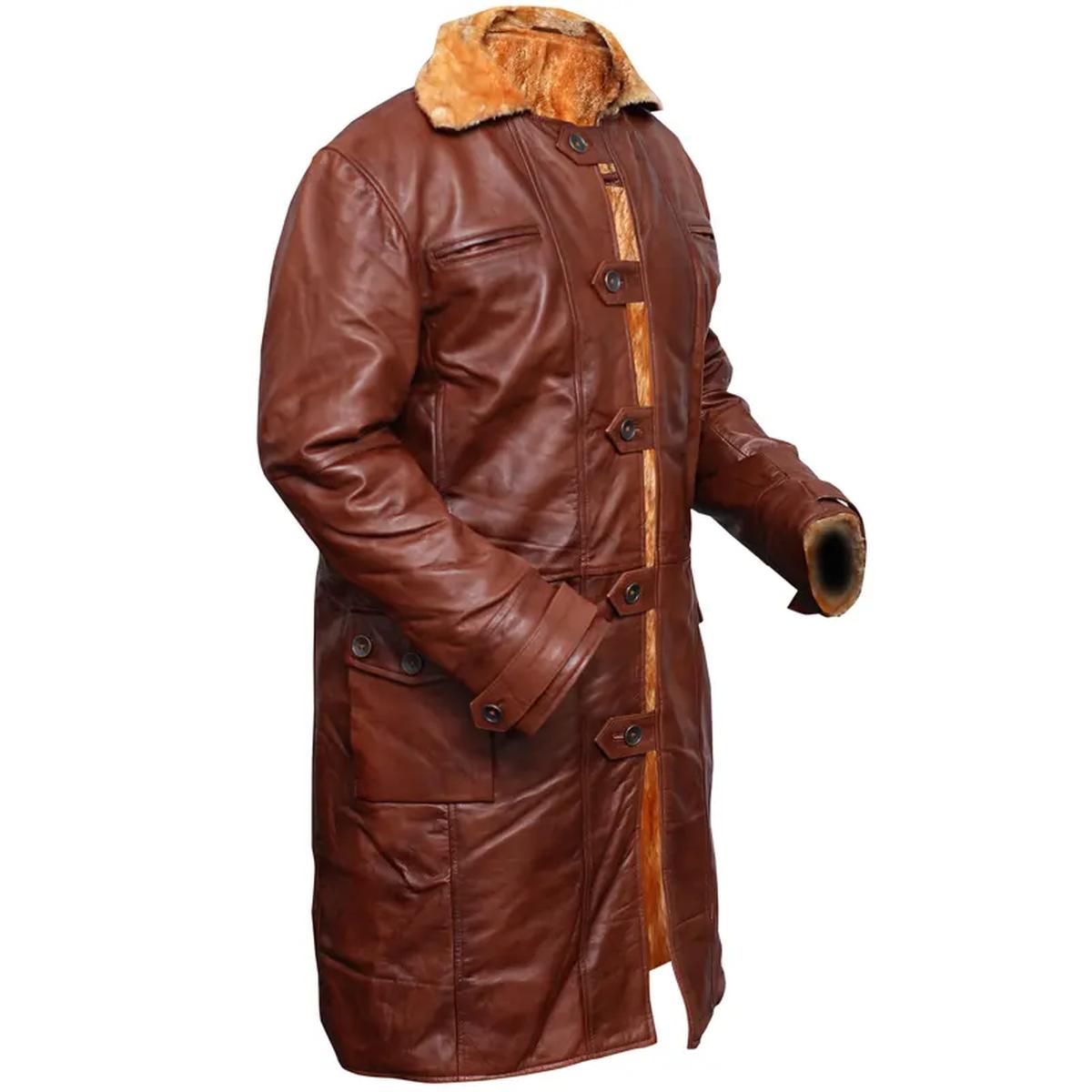 Trench in pelle Bane di Tom Hardy da uomo