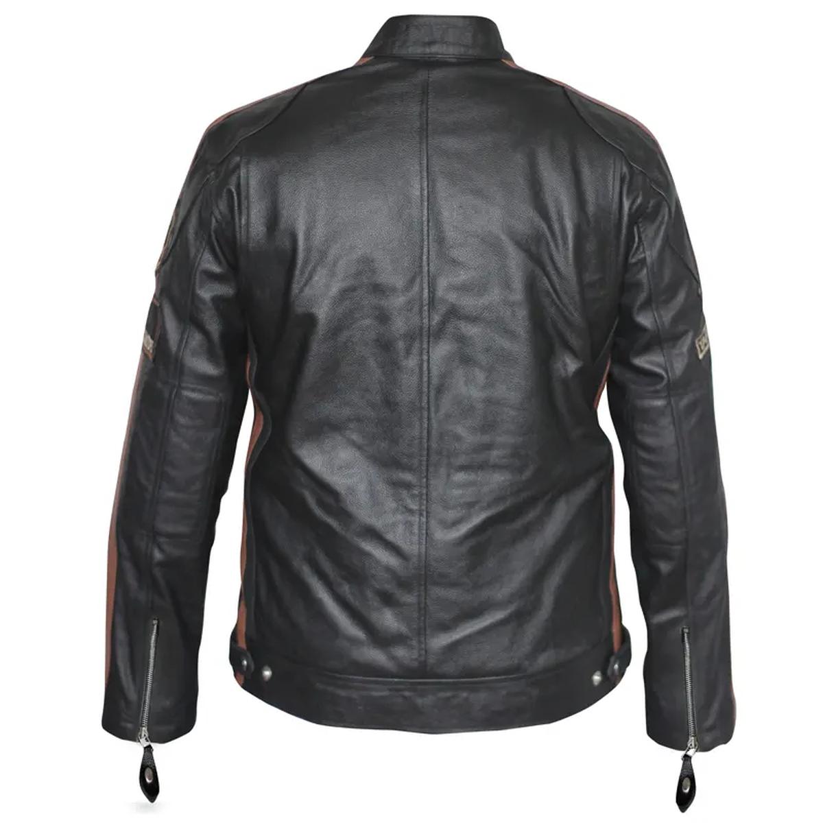 Giacca in pelle di pecora nera American Classic Urban Motors da uomo