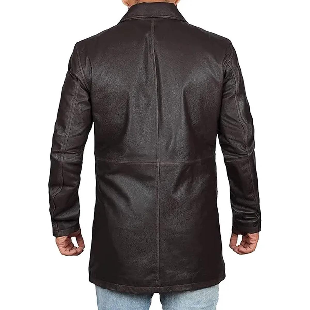 Soprabito in pelle marrone in stile vintage