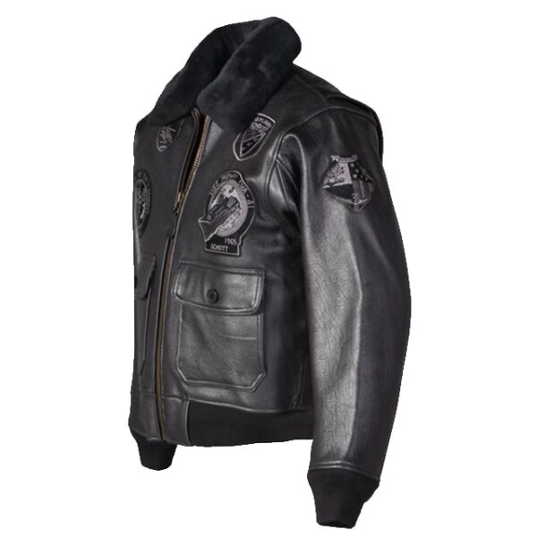 Giubbotto bomber in pelle da aviatore NAVAL Wings of Gold