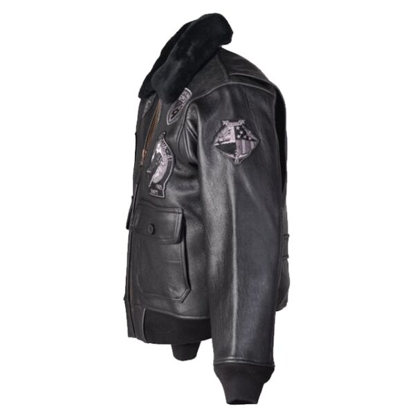 Giubbotto bomber in pelle da aviatore NAVAL Wings of Gold