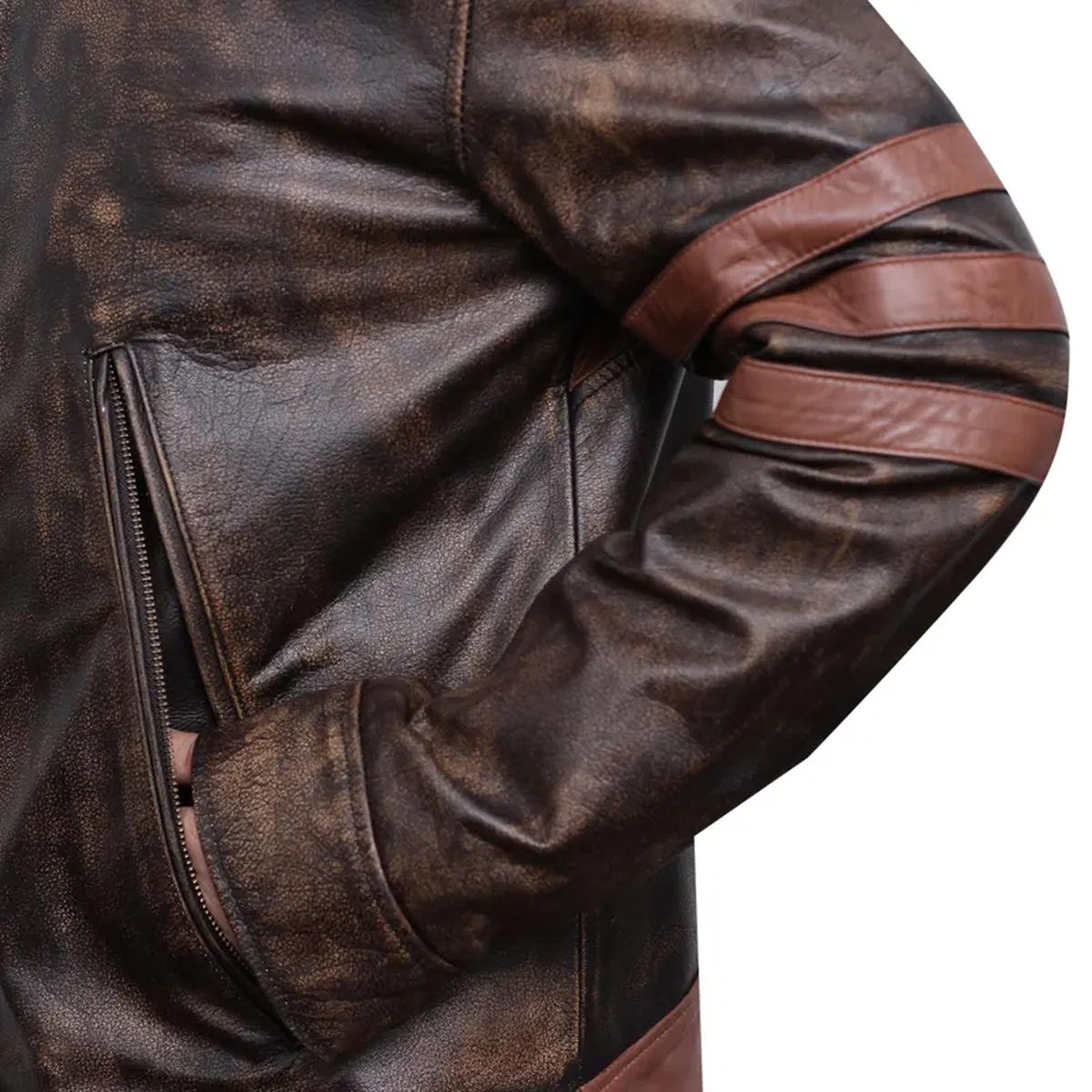 Giacca in pelle di pecora di Hugh Jackman Wolverine da uomo