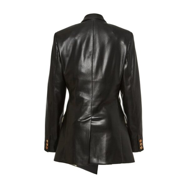 Blazer in pelle con ruche Blair da donna