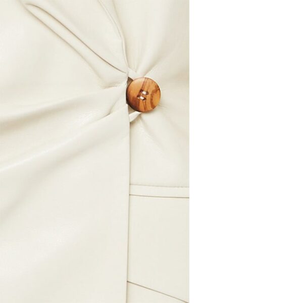 Blazer in pelle con ruche Blair da donna
