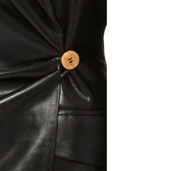 Blazer in pelle con ruche Blair da donna