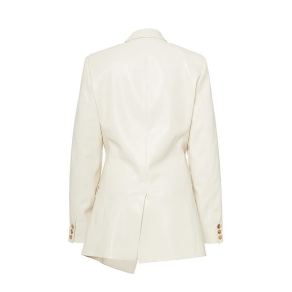 Blazer in pelle con ruche Blair da donna