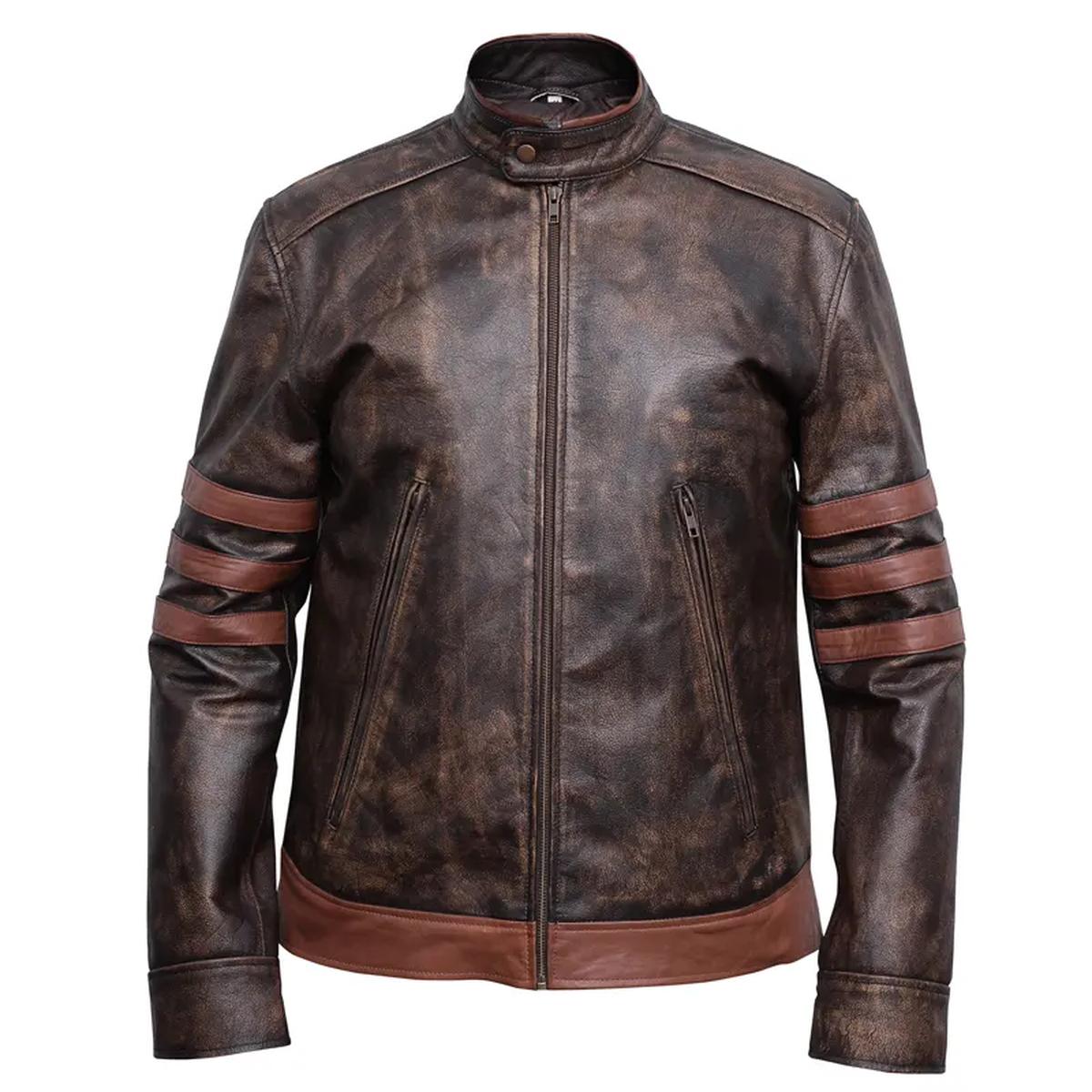 Giacca in pelle di pecora di Hugh Jackman Wolverine da uomo