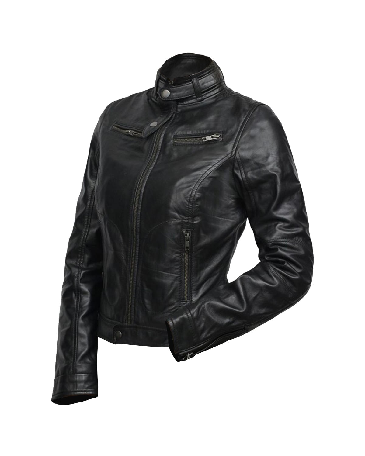 Giacca in pelle da motociclista Daisy