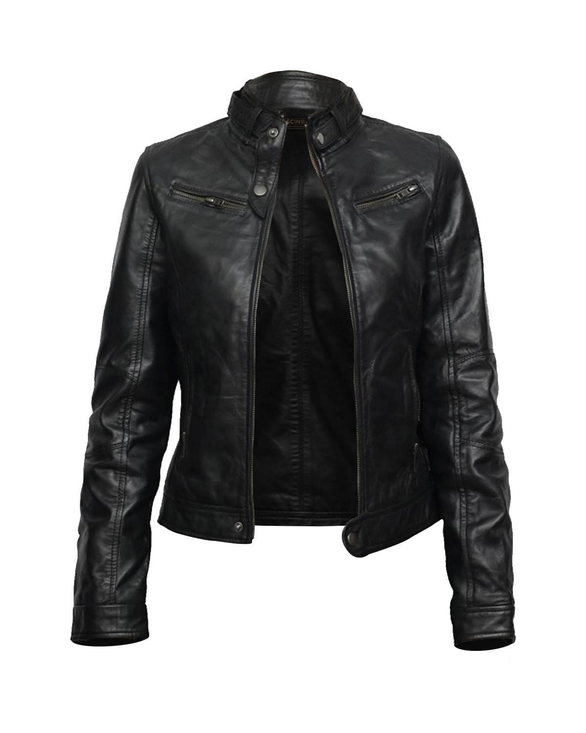 Giacca in pelle da motociclista Daisy