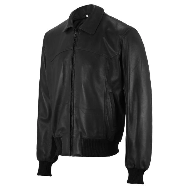 Giubbotto bomber in pelle di agnello da uomo