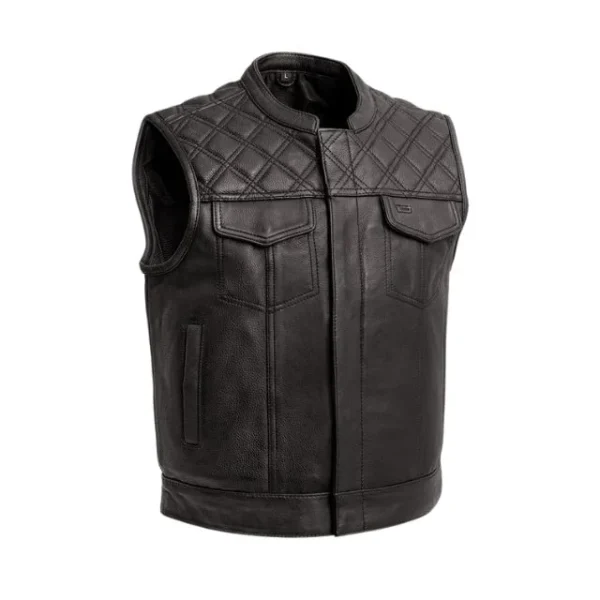 Giacca in pelle trapuntata da uomo