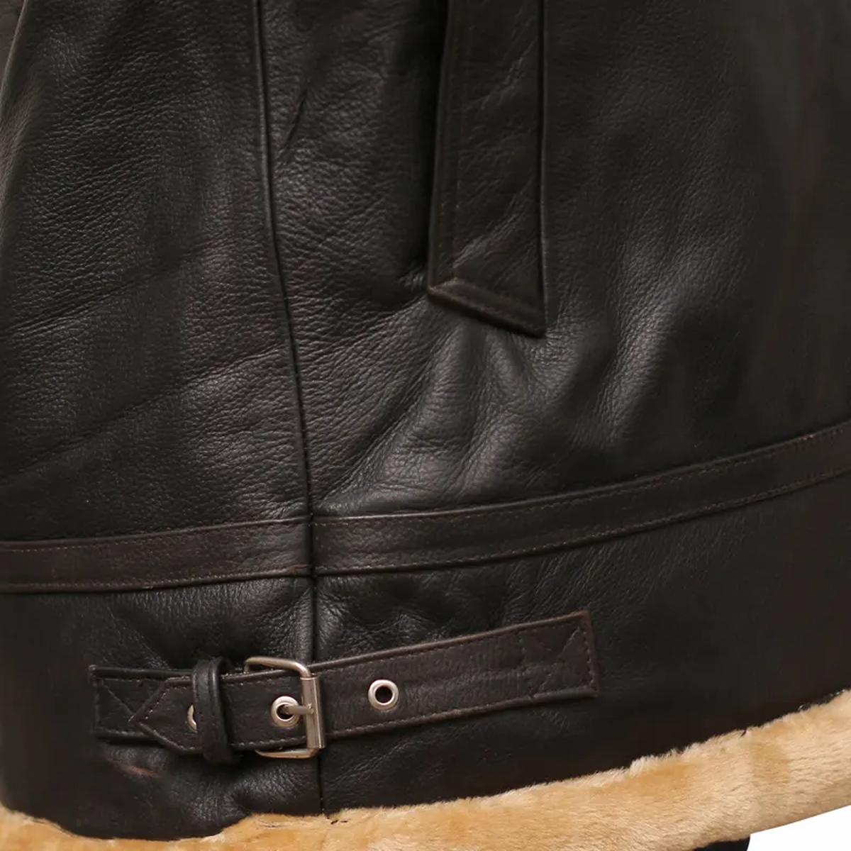 Giacca in pelle di montone marrone Flight Aviator