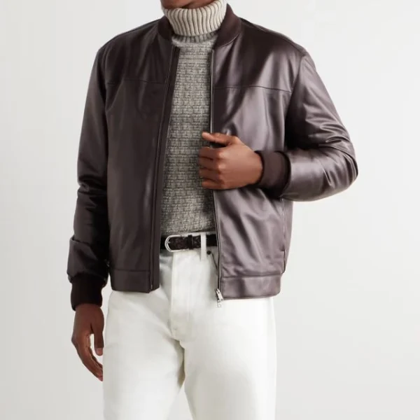 Giacca in pelle classica da uomo