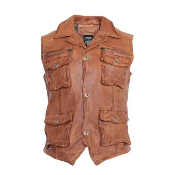 Gilet in pelle da cowboy western