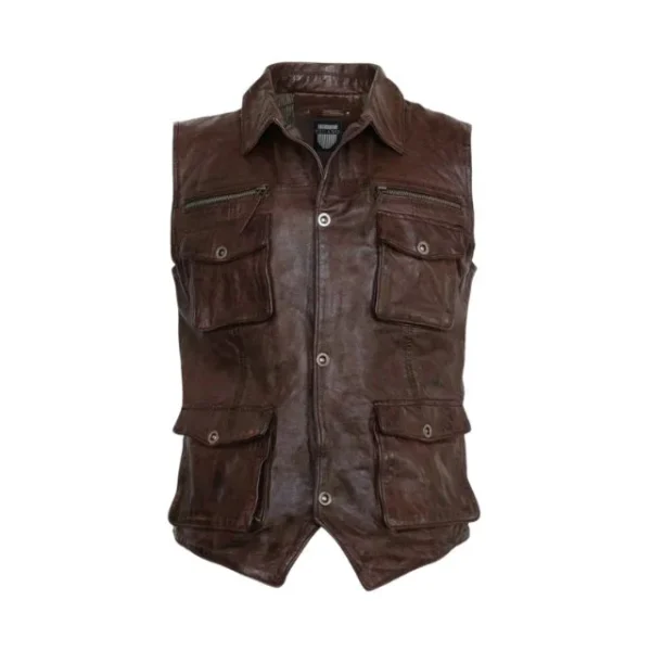 Gilet in pelle da cowboy western