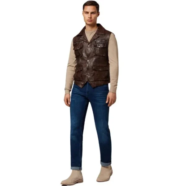 Gilet in pelle da cowboy western