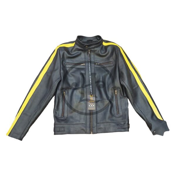 Giacca da motociclista in pelle pieno fiore da uomo