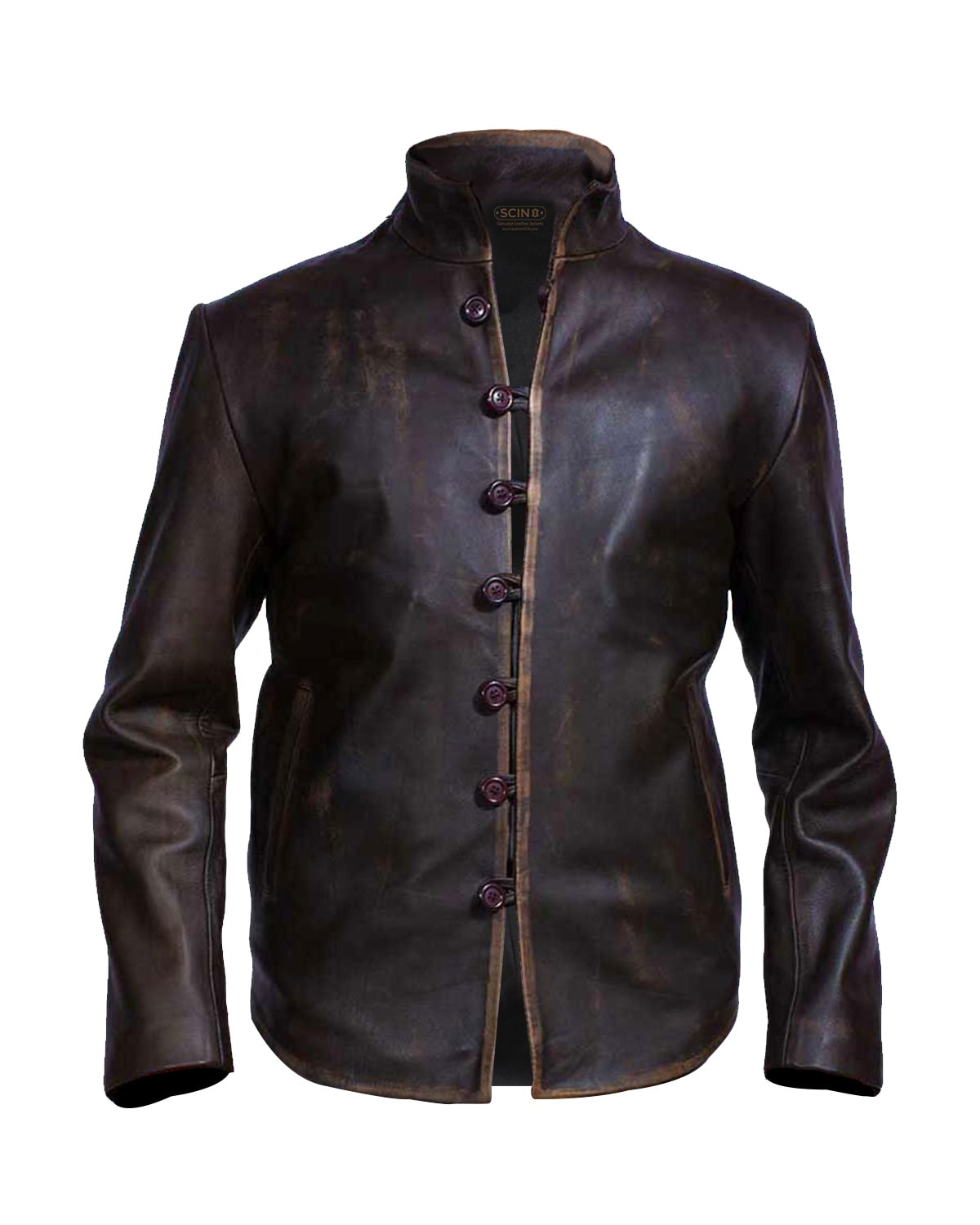 Giacca in pelle da motociclista Brent