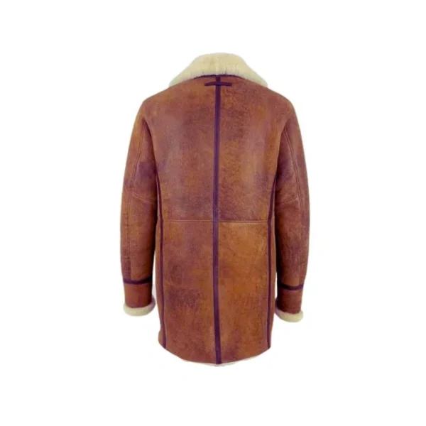 Cappotto doppiopetto in montone effetto invecchiato stile bomber B3