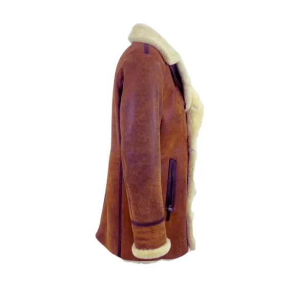 Cappotto doppiopetto in montone effetto invecchiato stile bomber B3