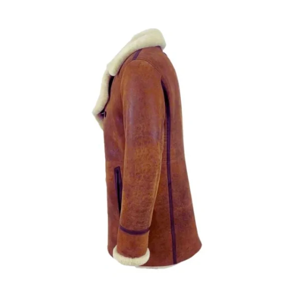 Cappotto doppiopetto in montone effetto invecchiato stile bomber B3