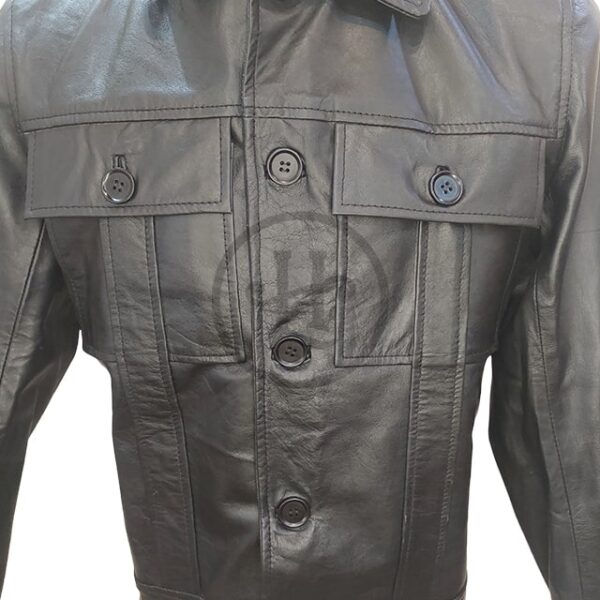 Giacca in vera pelle nera da uomo Elvis Presley