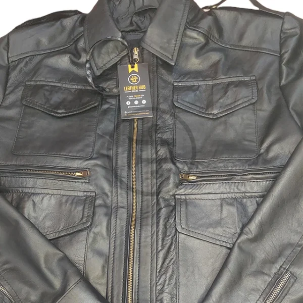 Giacca in pelle di pecora Leon Kennedy da uomo