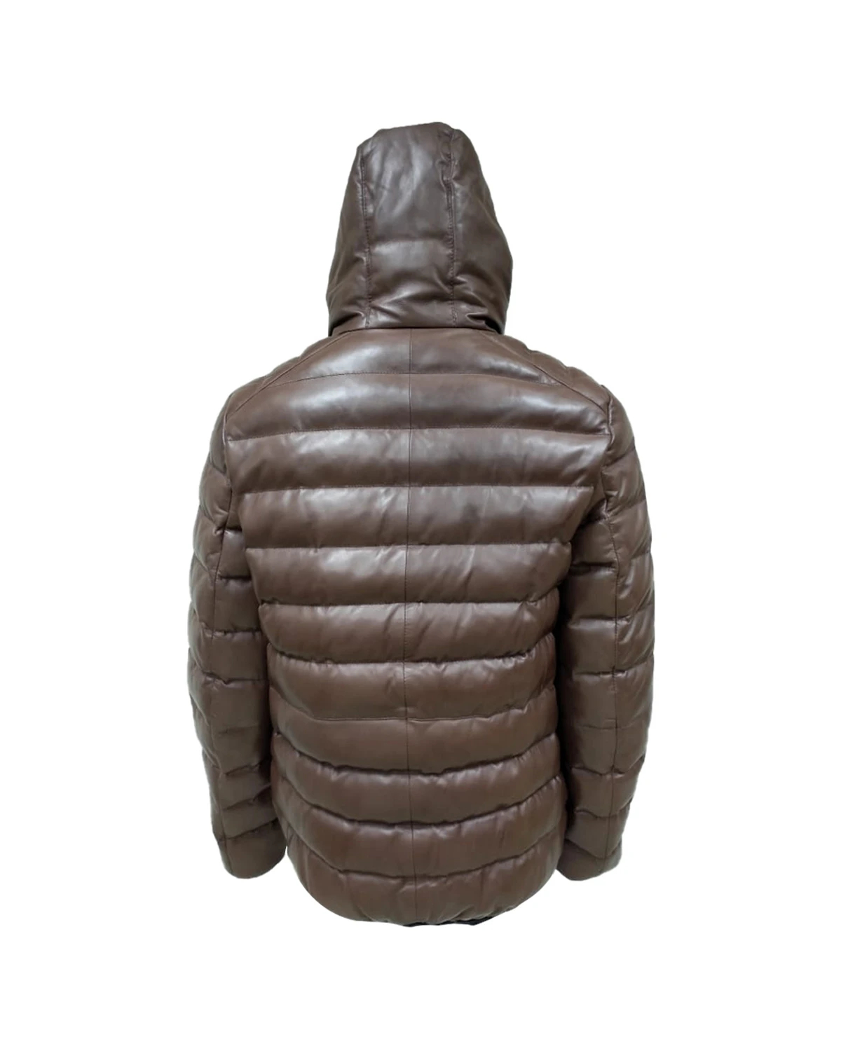 Giubbotto imbottito in pelle da uomo