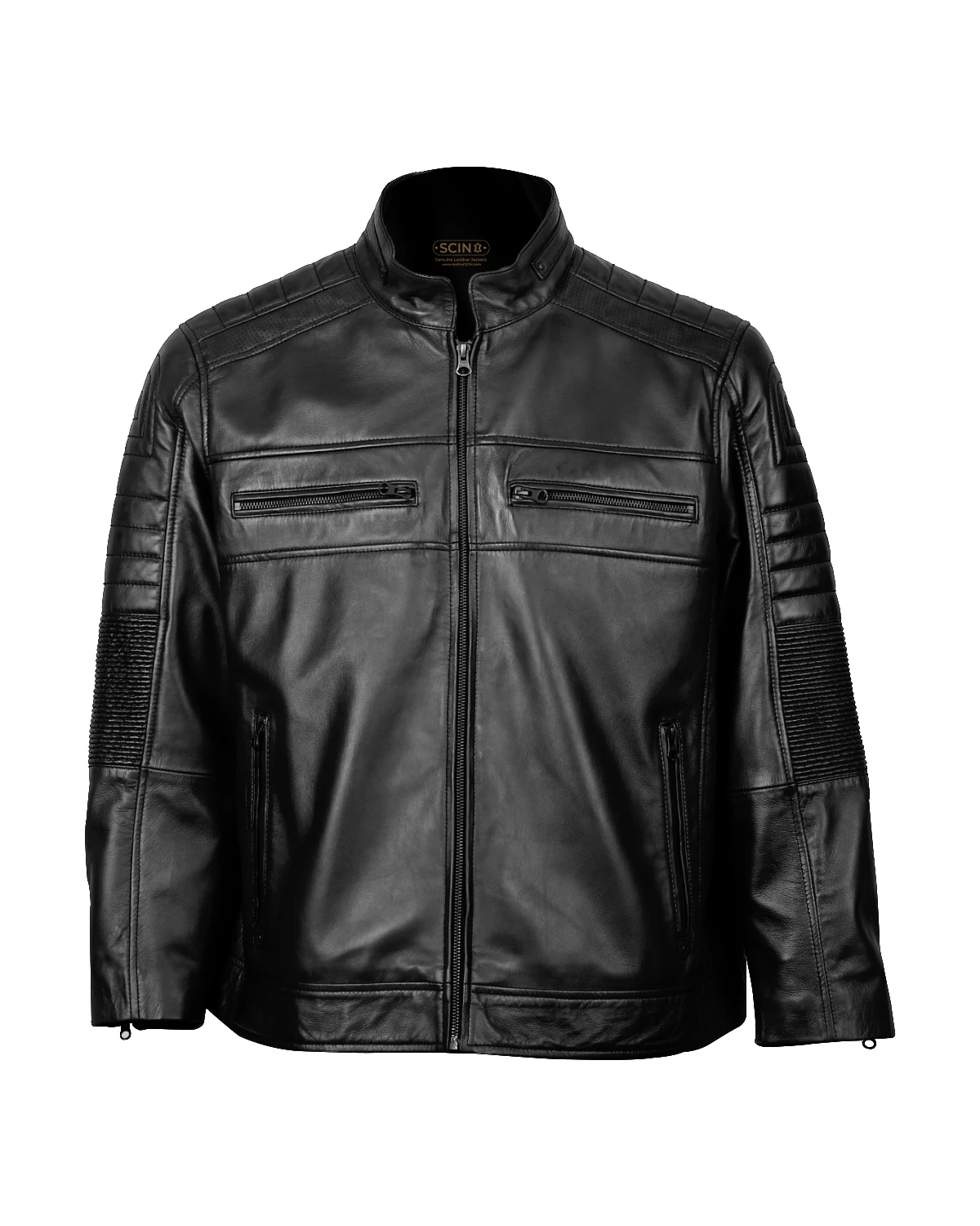 Giacca in pelle Shawn Classic Cafe Racer