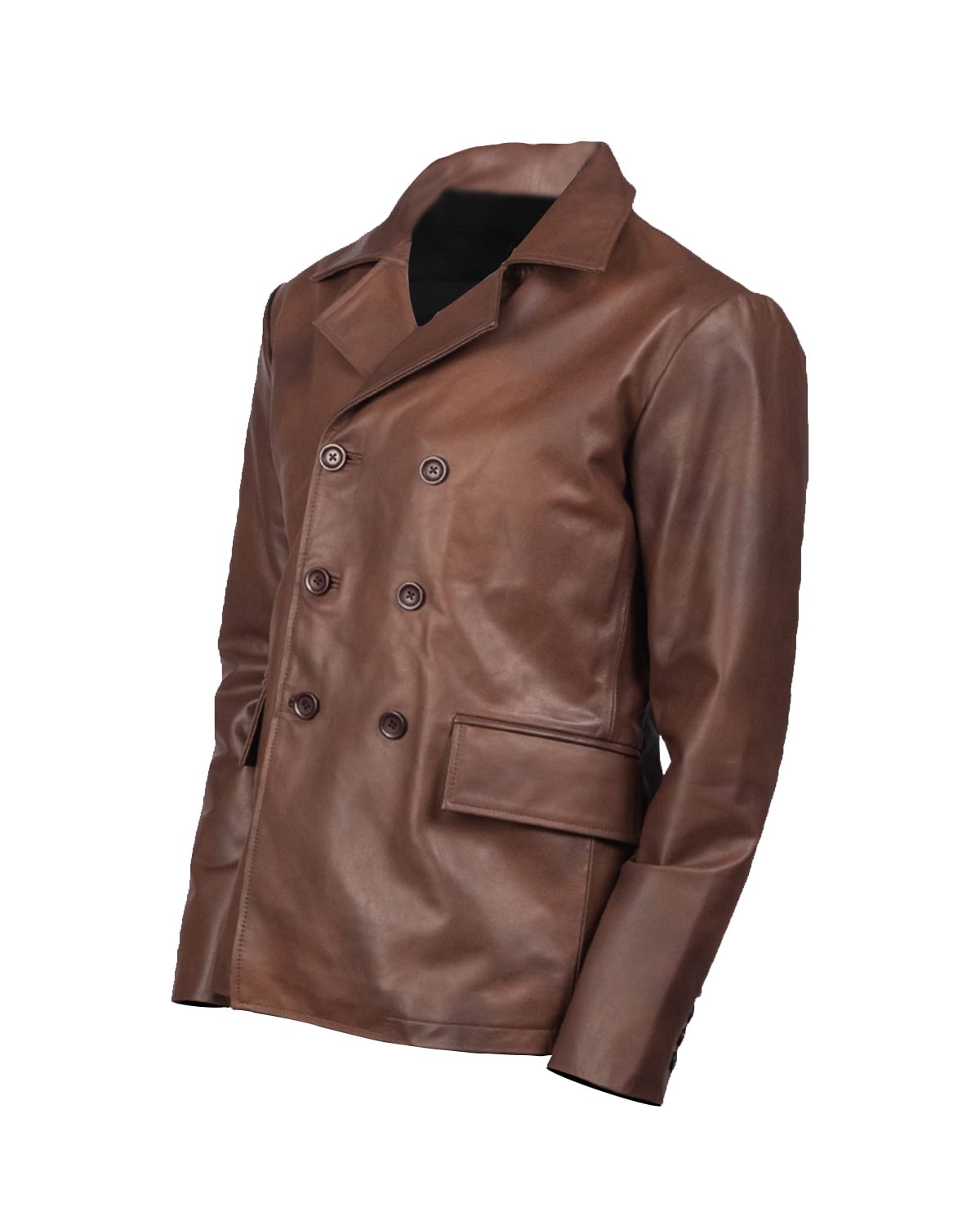 Cappotto in pelle navale