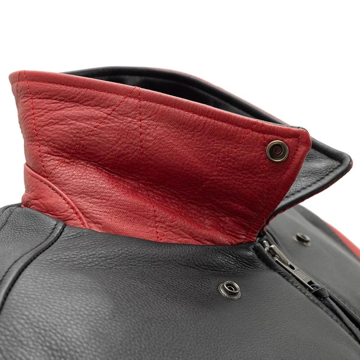 Giacca in pelle da uomo Moto Bomber bicolore