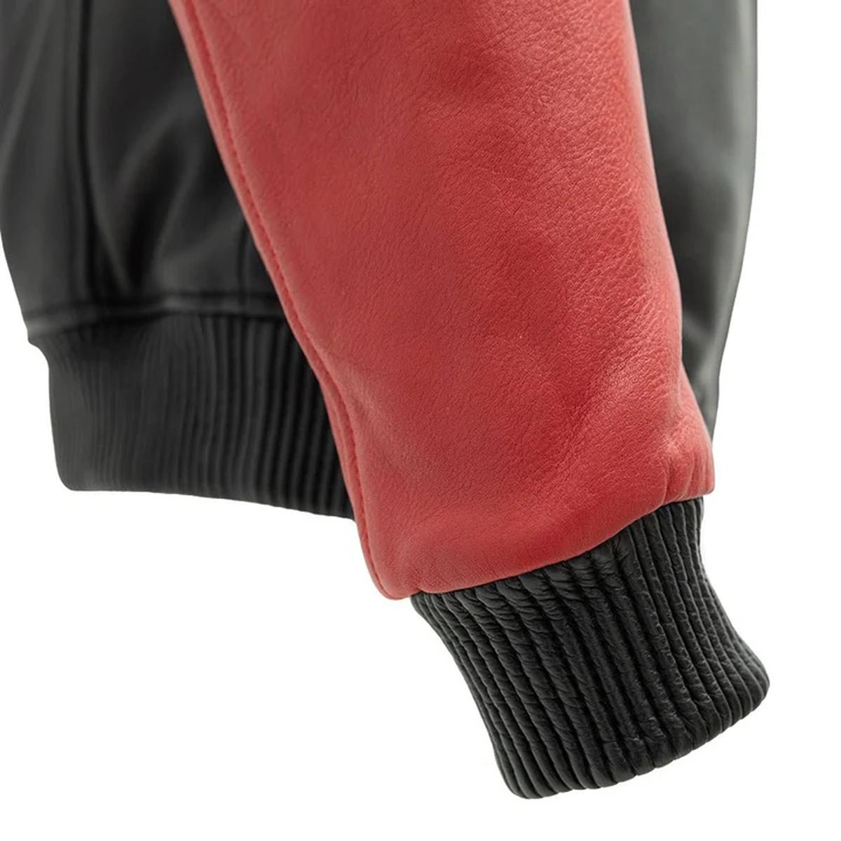 Giacca in pelle da uomo Moto Bomber bicolore