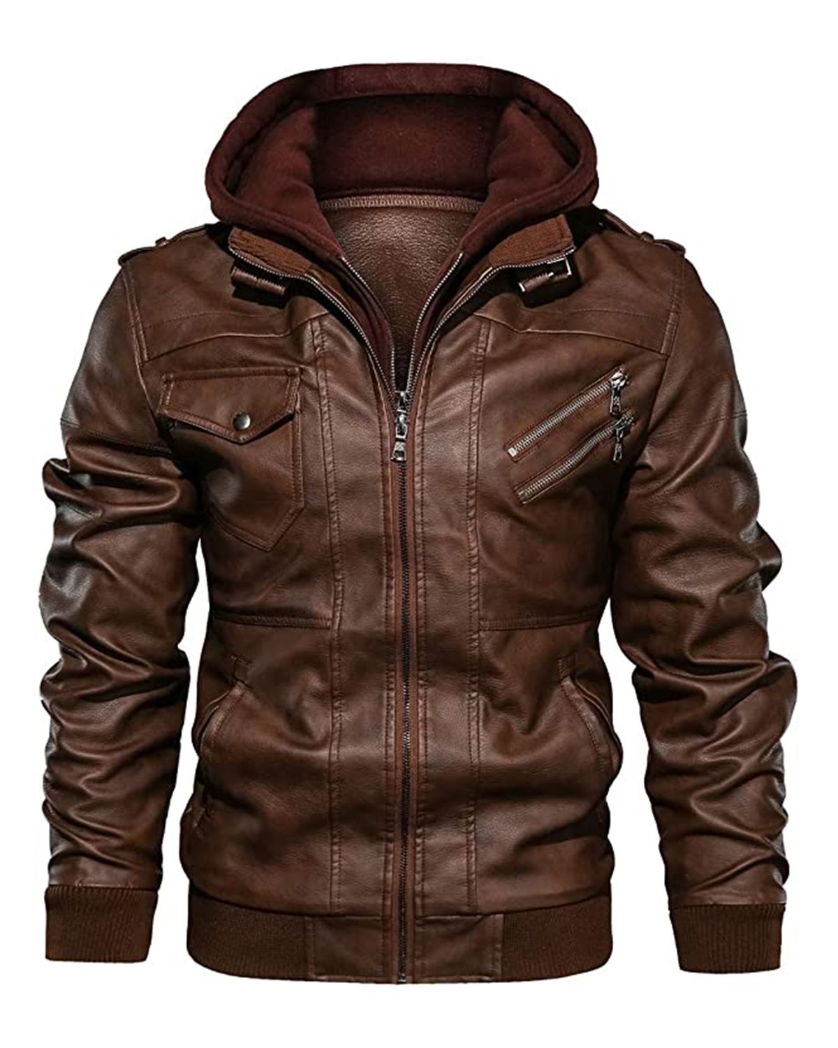 Giacca in pelle da motociclista Ronald