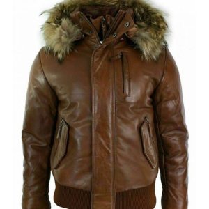 Giacca in pelle Archie Puffer Bomber