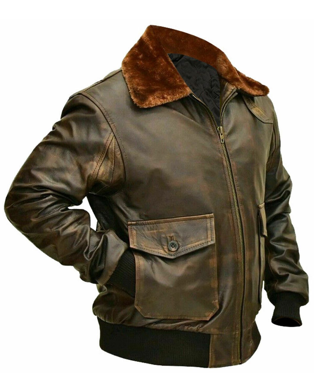 Giacca in pelle da uomo G1 Aviator A2 Bomber