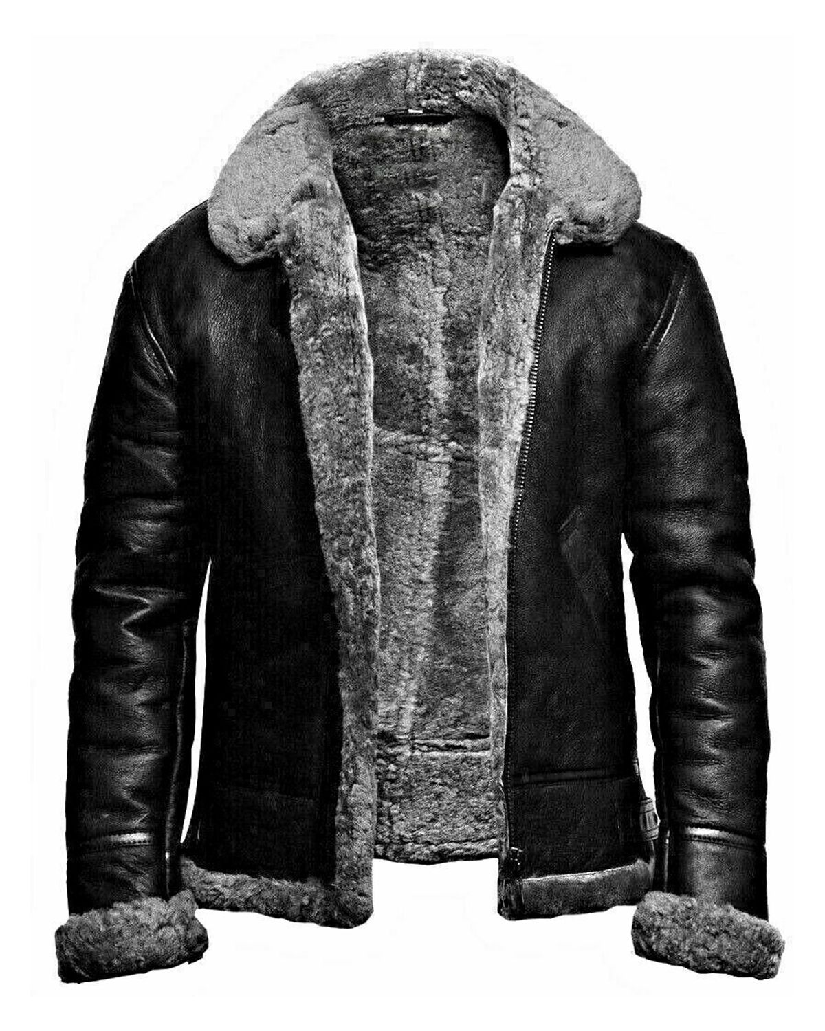 Giacca in pelle da aviatore da pilota della RAF da uomo, modello B3 Bomber